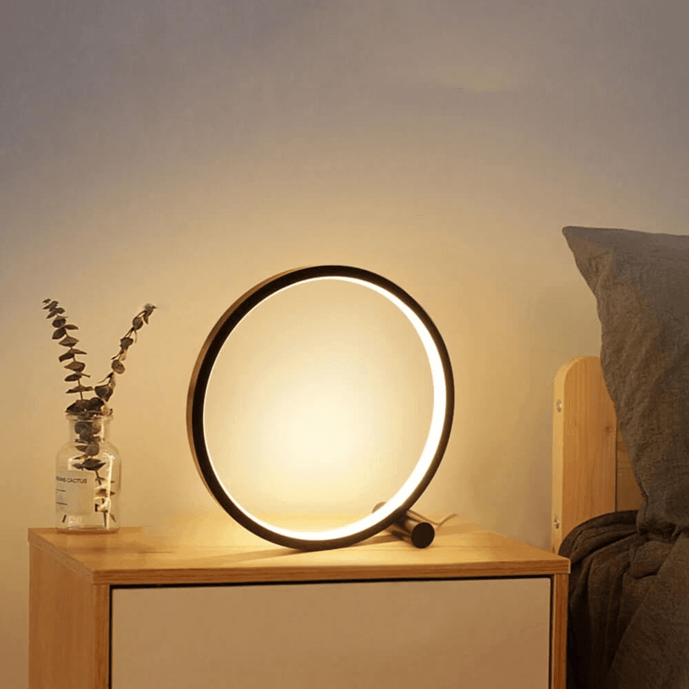AuraCírculo - Lámpara de Mesa LED con Control Táctil