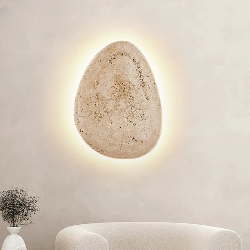 Iluminación de Pared para Exterior de Travertino Natural – Lámpara LED Creativa para Jardín y Balcón 0