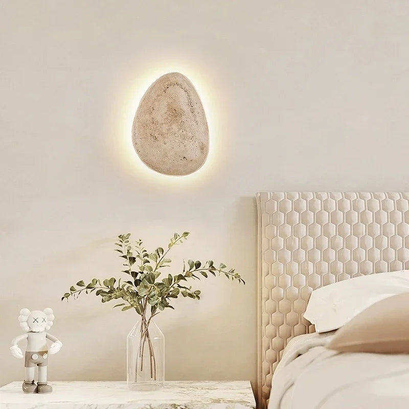 Iluminación de Pared para Exterior de Travertino Natural – Lámpara LED Creativa para Jardín y Balcón 1