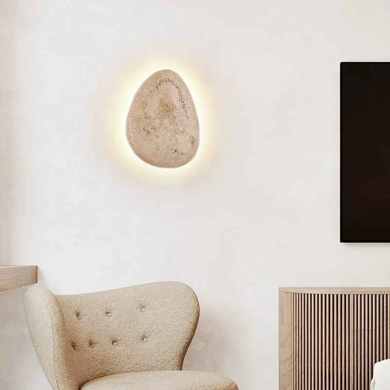 Iluminación de Pared para Exterior de Travertino Natural – Lámpara LED Creativa para Jardín y Balcón 2