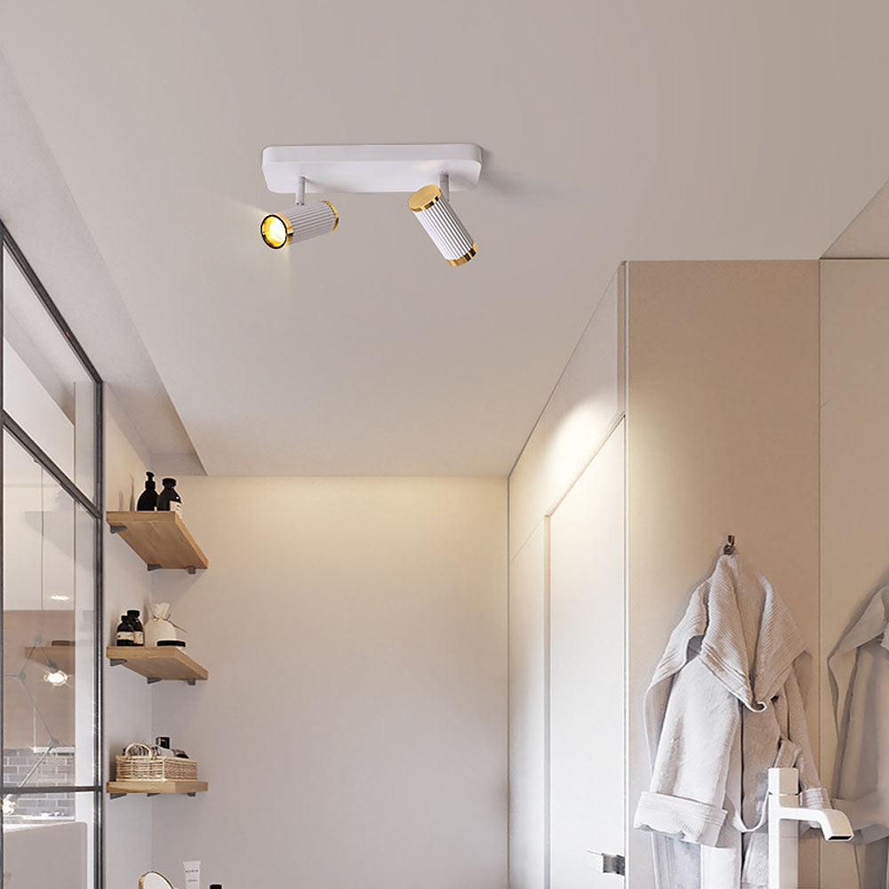 Iluminación de Techo LED Blanca de Metal Simple con Diseño Moderno y Ajustable 0