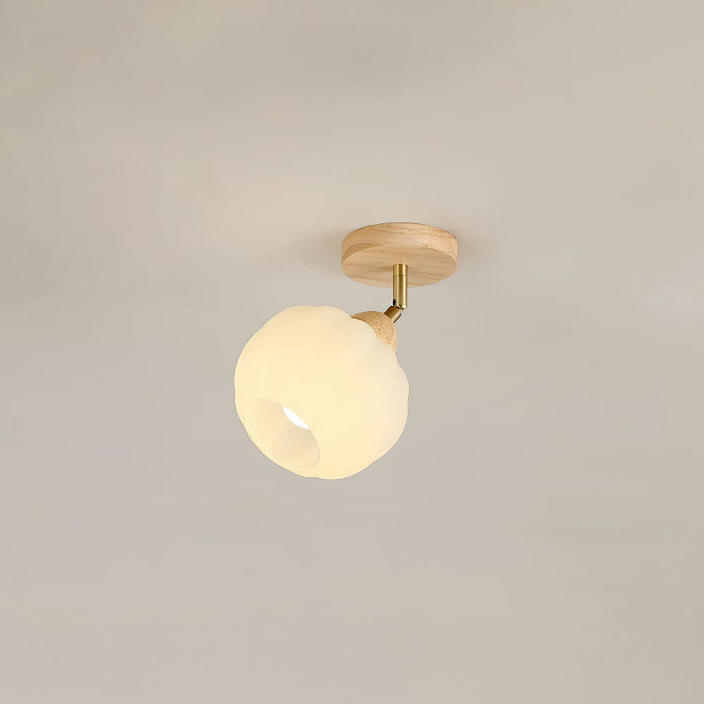 Iluminación de Techo de Madera Crema para Sala de Estar – Lámpara de Carril Moderna 2
