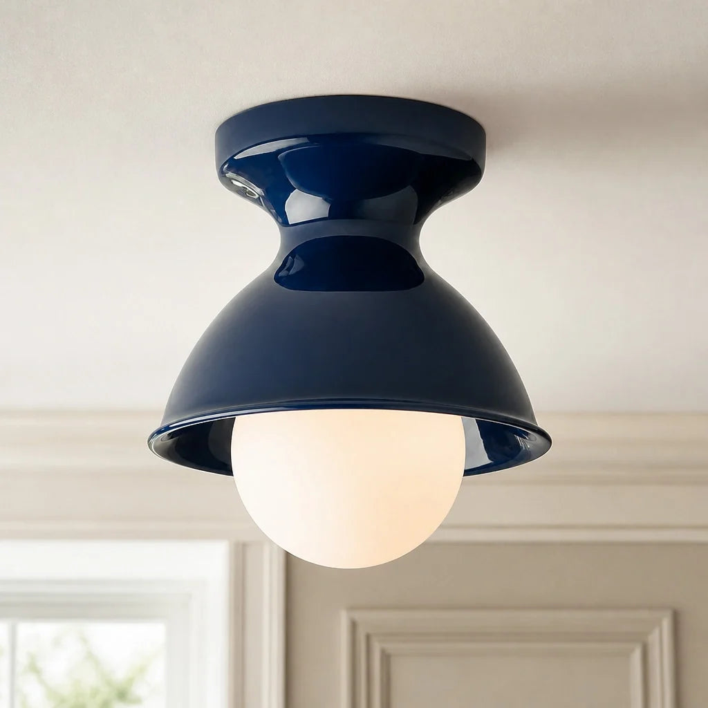 Lámpara de techo de cerámica Orza – azul marino, Ø 21 cm