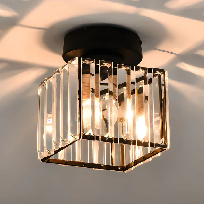 Juego de 2 Lámparas de Techo Semi-Flush de Cristal para Pasillo – Iluminación Moderna 4