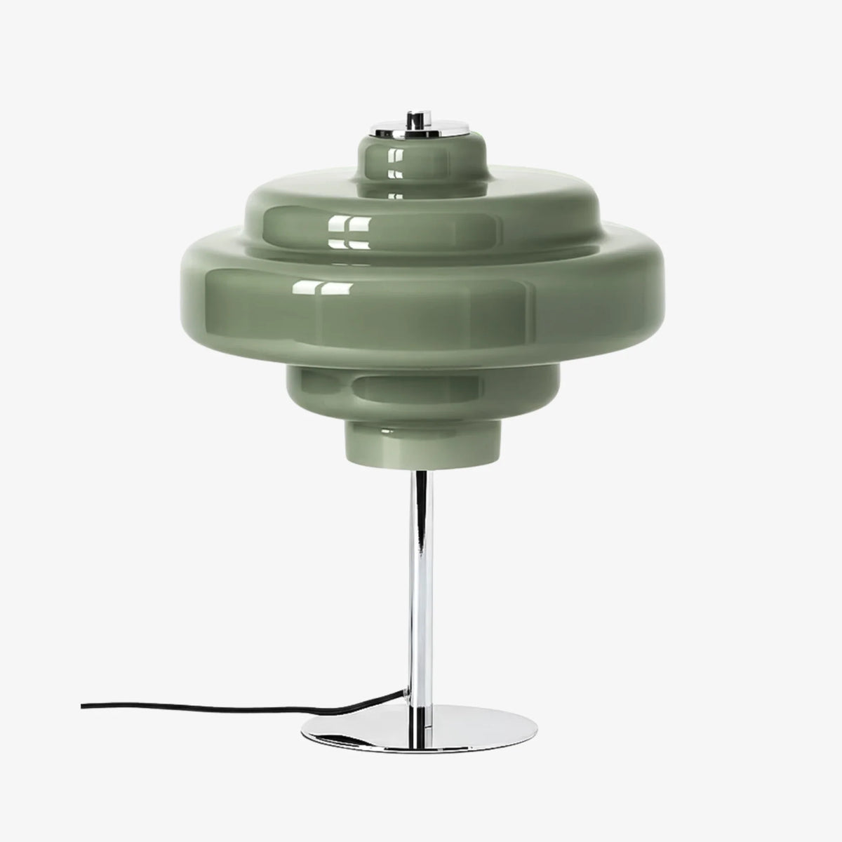Lámpara de mesa de cristal Dulcera – en verde salvia