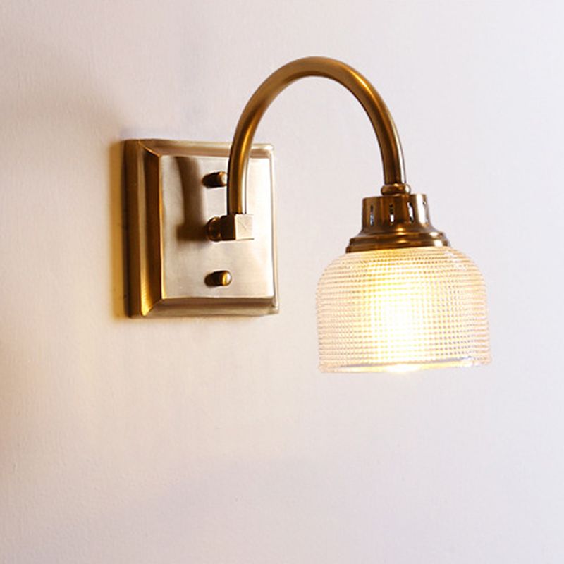 Yarela - Aplique de Pared para Espejo con Cristal Estriado y Latón