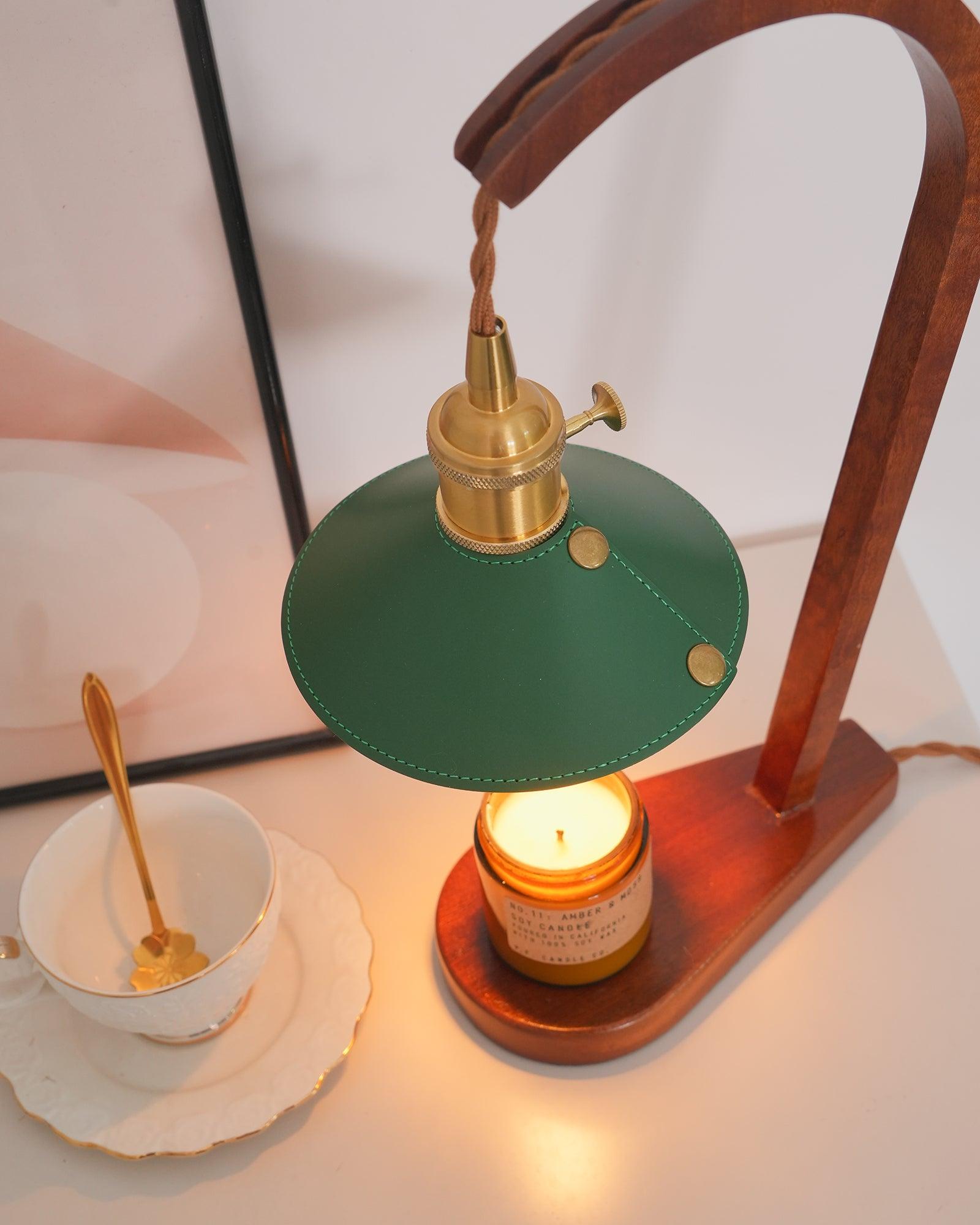 Lámpara Calentadora de Velas con Diseño Elegante y Base de Madera Sólida – Ideal para Difusión de Aroma Interior 2