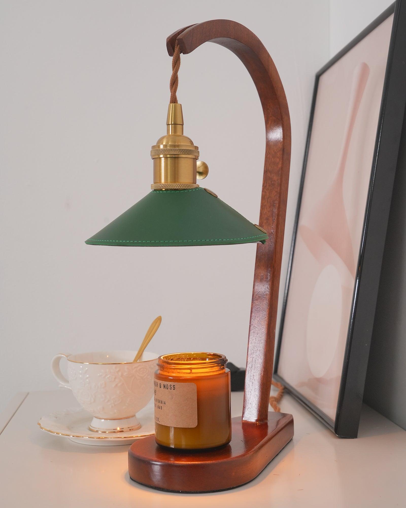 Lámpara Calentadora de Velas con Diseño Elegante y Base de Madera Sólida – Ideal para Difusión de Aroma Interior 6