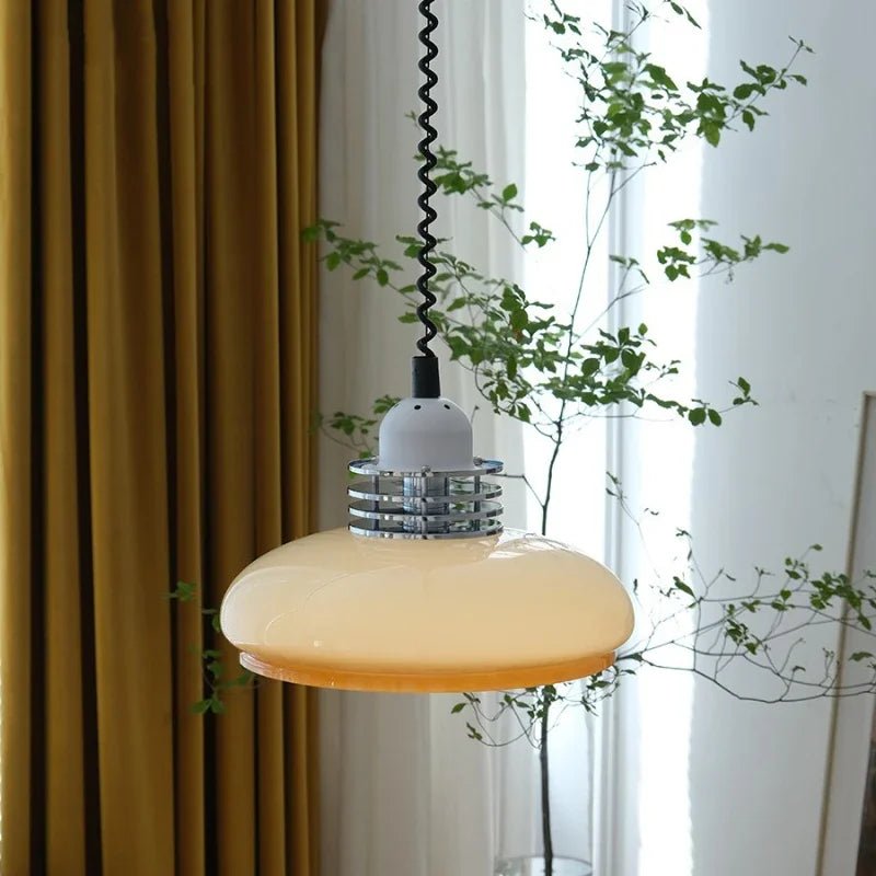 Lámpara Colgante Bauhaus de Vidrio Naranja, 40W, Diseño Moderno y Artístico, Lámparas de Techo Colgantes para Decoración 2