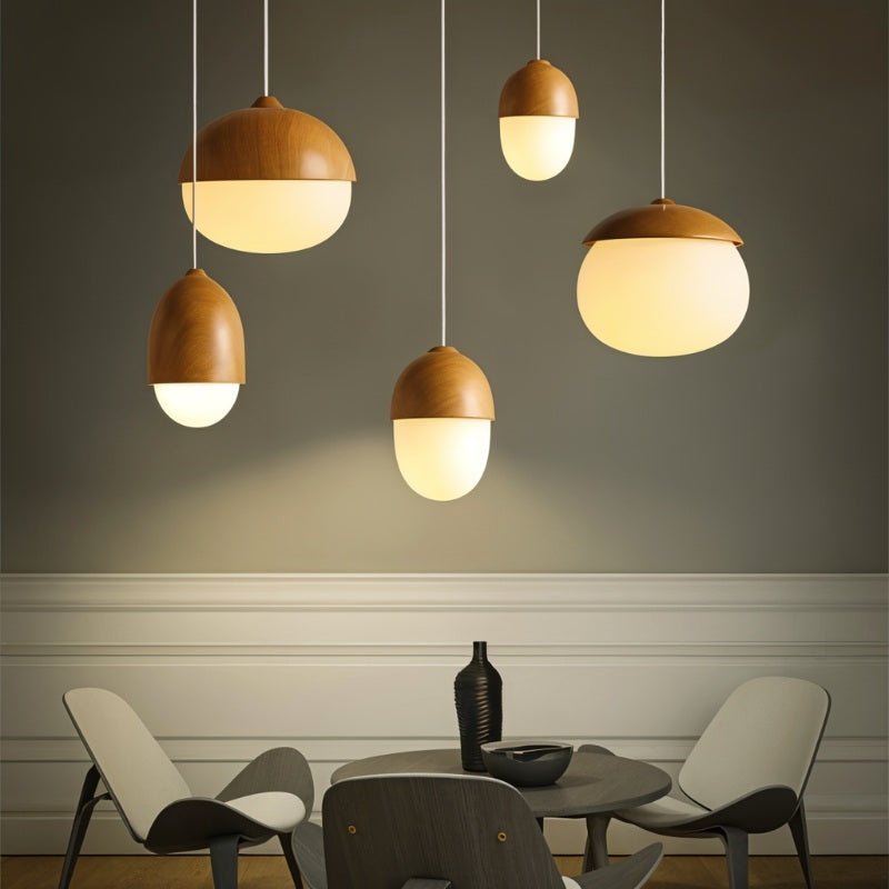 Lámpara Colgante Castanea de Diseño Moderno con Pantalla de Vidrio y Estructura de Metal 5