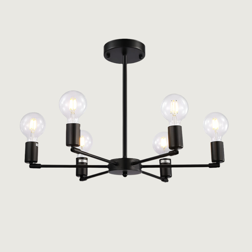 Lámpara Colgante Industrial Moderna de Hierro con 6 Luces – Diseño Minimalista para Comedor y Sala 5