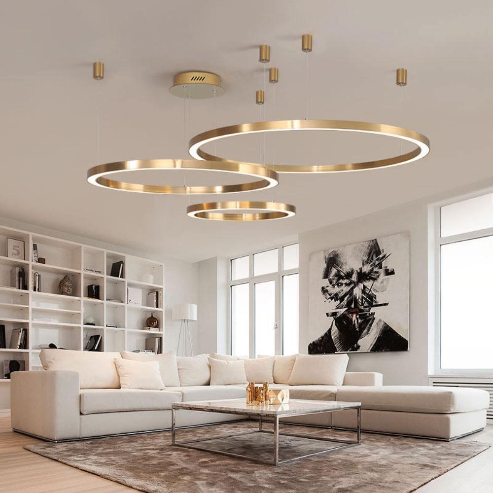 Lámpara Colgante LED Circular para Techo, Difusor de Acrílico, Varios Tamaños y Acabados, Ideal para Ambientes Elegantes 5