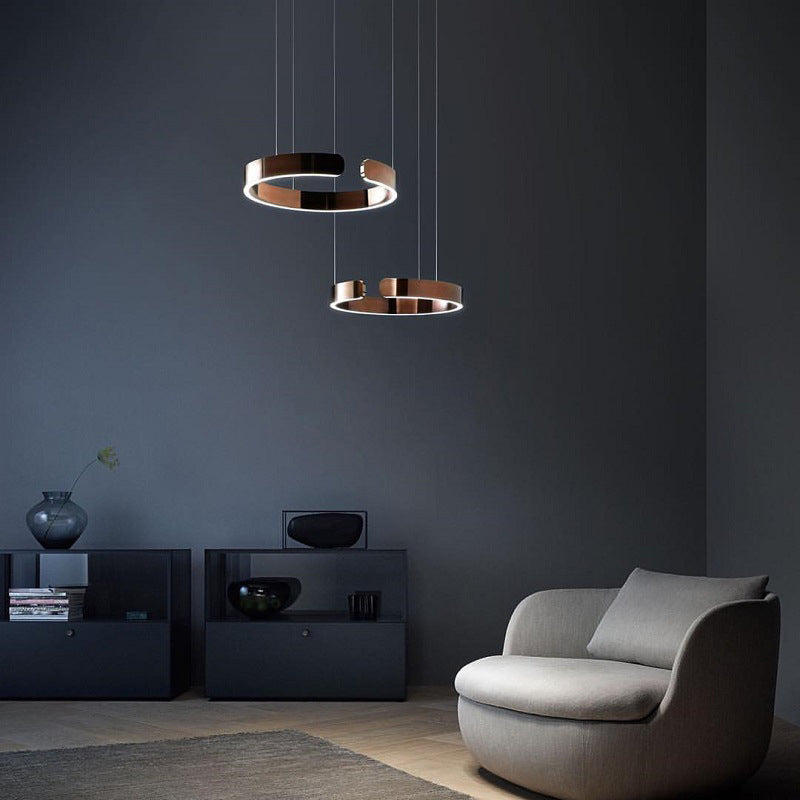 Lámpara Colgante LED Moderna Circular de Metal para Techo – Iluminación Sofisticada para Interiores Minimalistas 8