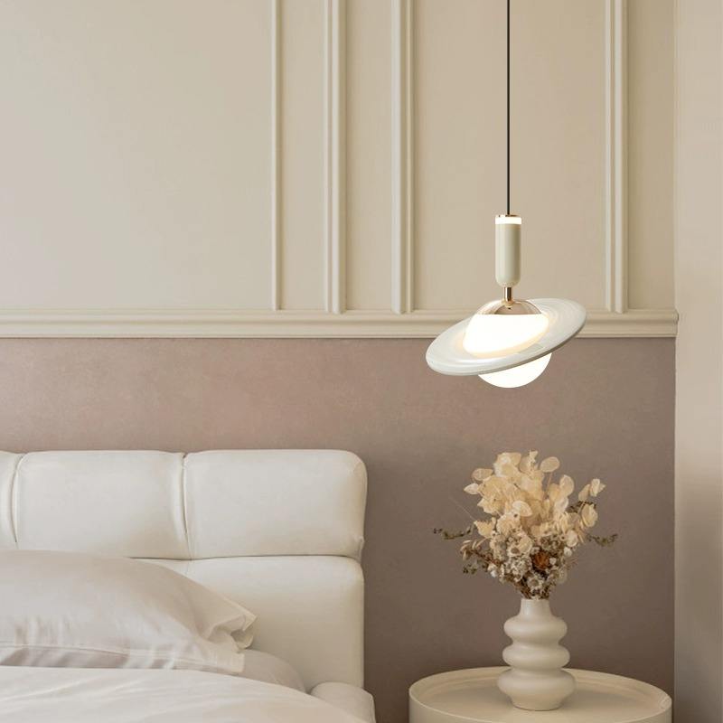 Lámpara Colgante LED Moderna con Diseño Cósmico – Ajustable en Altura, Disponible en Naranja, Azul y Blanco 0