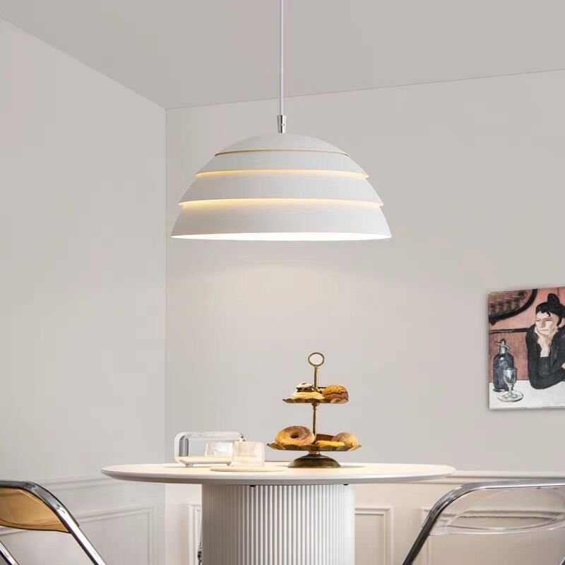 Lámpara Colgante LED de Diseño Nórdico, Cúpula de Hierro y Aluminio, Ideal para Cocinas y Restaurantes, 5W, 35cm 6