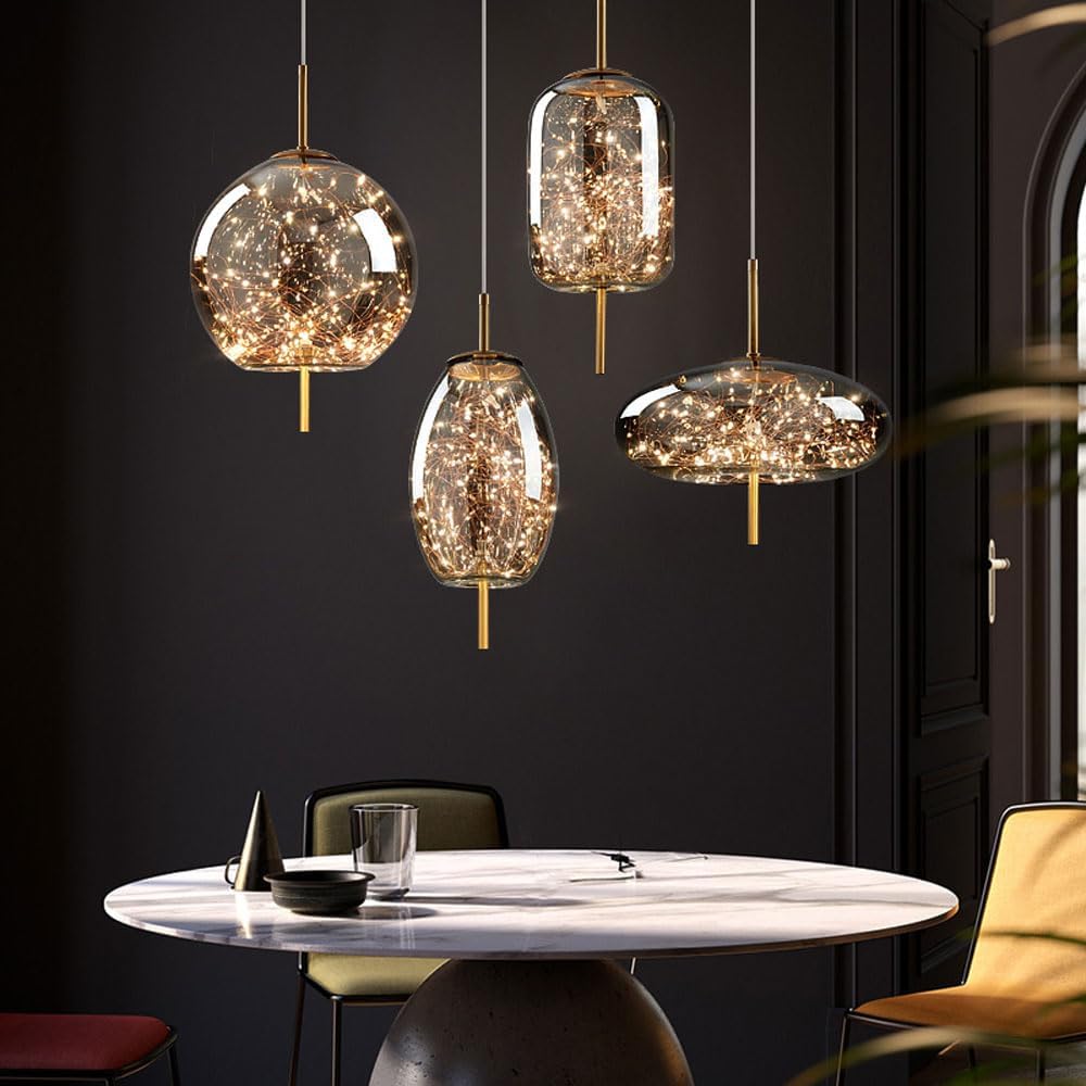 Lámpara Colgante LED de Lujo Nórdica – Diseño Moderno en Cristal 8