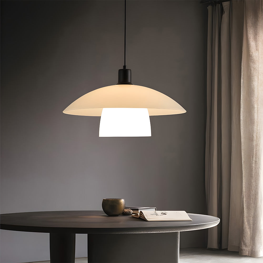 Lámpara Colgante Minimalista de Vidrio Blanco para Sala de Estar – Diseño Elegante y Moderno 6