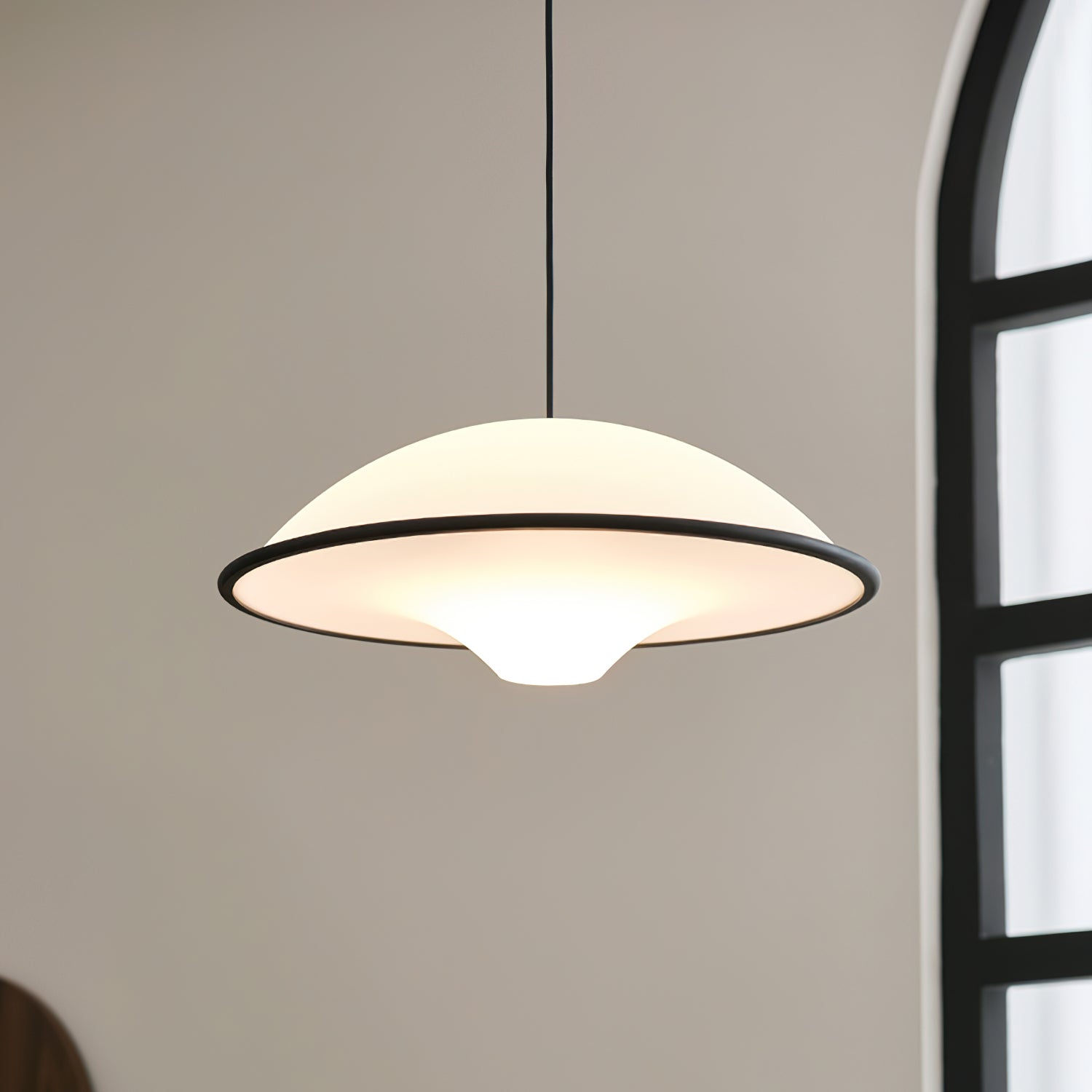 Lámpara Colgante Moderna Fontana LED Diseño Minimalista para Techo Bajo, Acrílico y Metal, Ajustable 30 cm 3