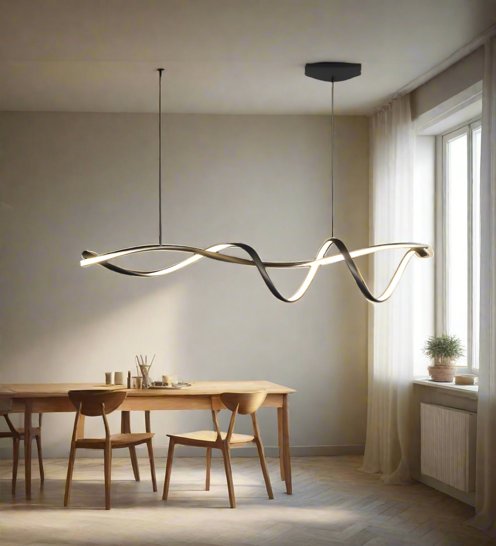 Lámpara Colgante Moderna LED Negra de Aluminio – Diseño Minimalista y Eficiente 3