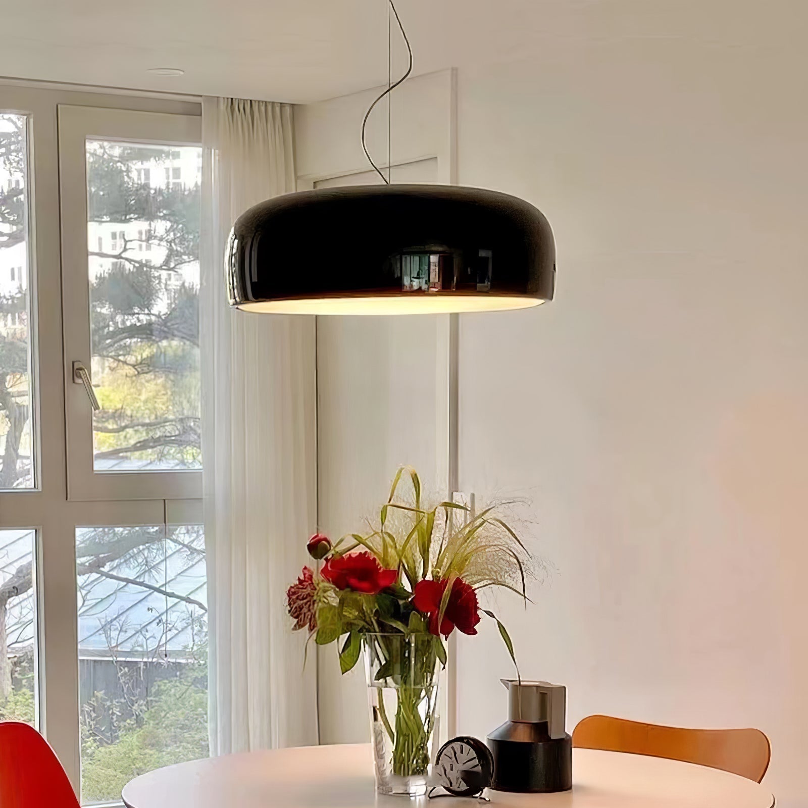 Lámpara Colgante Moderna de Aluminio y Policarbonato, 45cm y 60cm, Estilo Elegante para Techo, Variedad de Colores 1