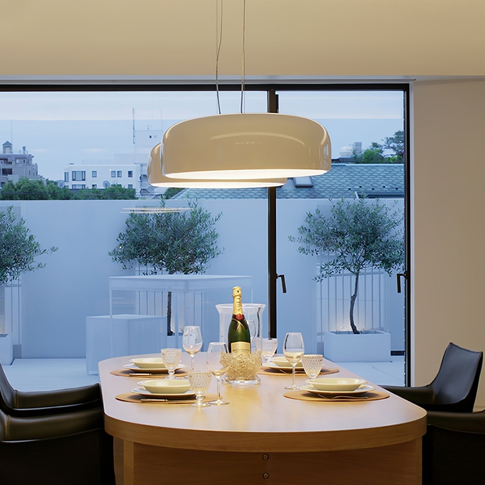 Lámpara Colgante Moderna de Aluminio y Policarbonato, 45cm y 60cm, Estilo Elegante para Techo, Variedad de Colores 7