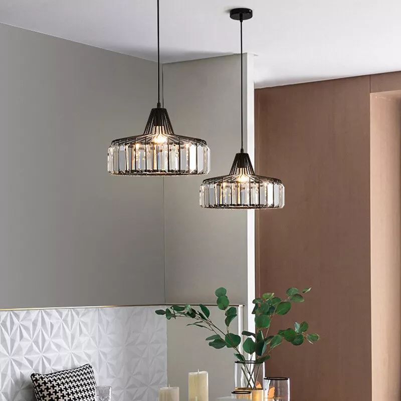Lámpara Colgante Moderna de Cristal Negro con Acabado Elegante y Diseño Sofisticado 6