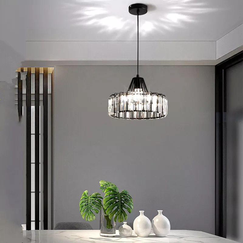 Lámpara Colgante Moderna de Cristal Negro con Acabado Elegante y Diseño Sofisticado 7