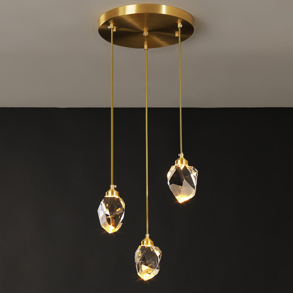 Lámpara Colgante Moderna de Cristal en Forma de Gota de Oro – Elegante Chandelier para Comedor y Sala de Estar 1