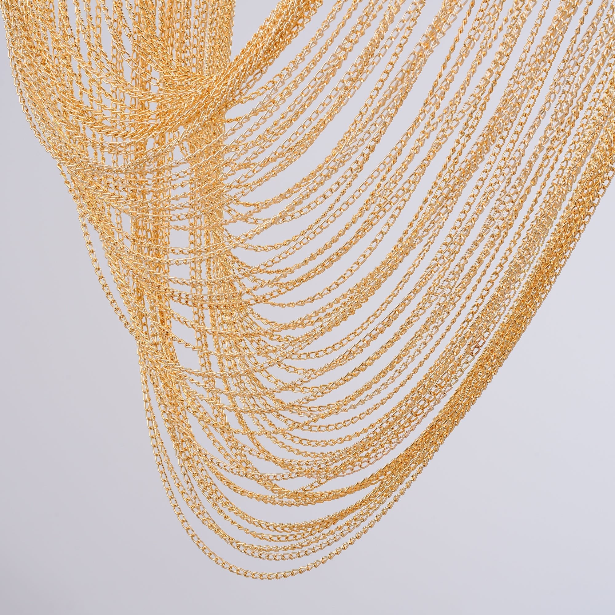 Lámpara Colgante Moderna de Diseño Elegante con LED Integrado y Cadenas de Cobre – 48cm x 70cm, Ideal para Techo 7