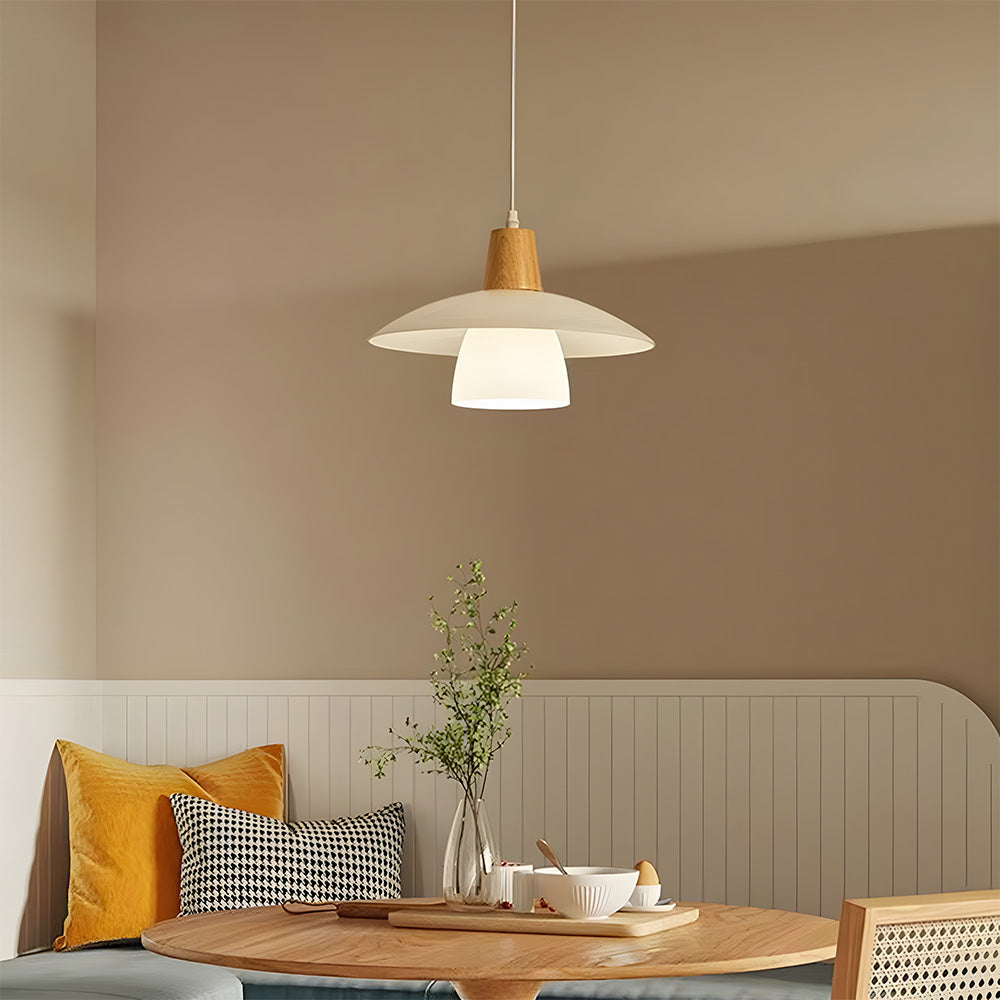 Lámpara Colgante Moderna de Vidrio Blanco para Techo, Diseño Contemporáneo Ideal para Dormitorios y Salas de Estar 4