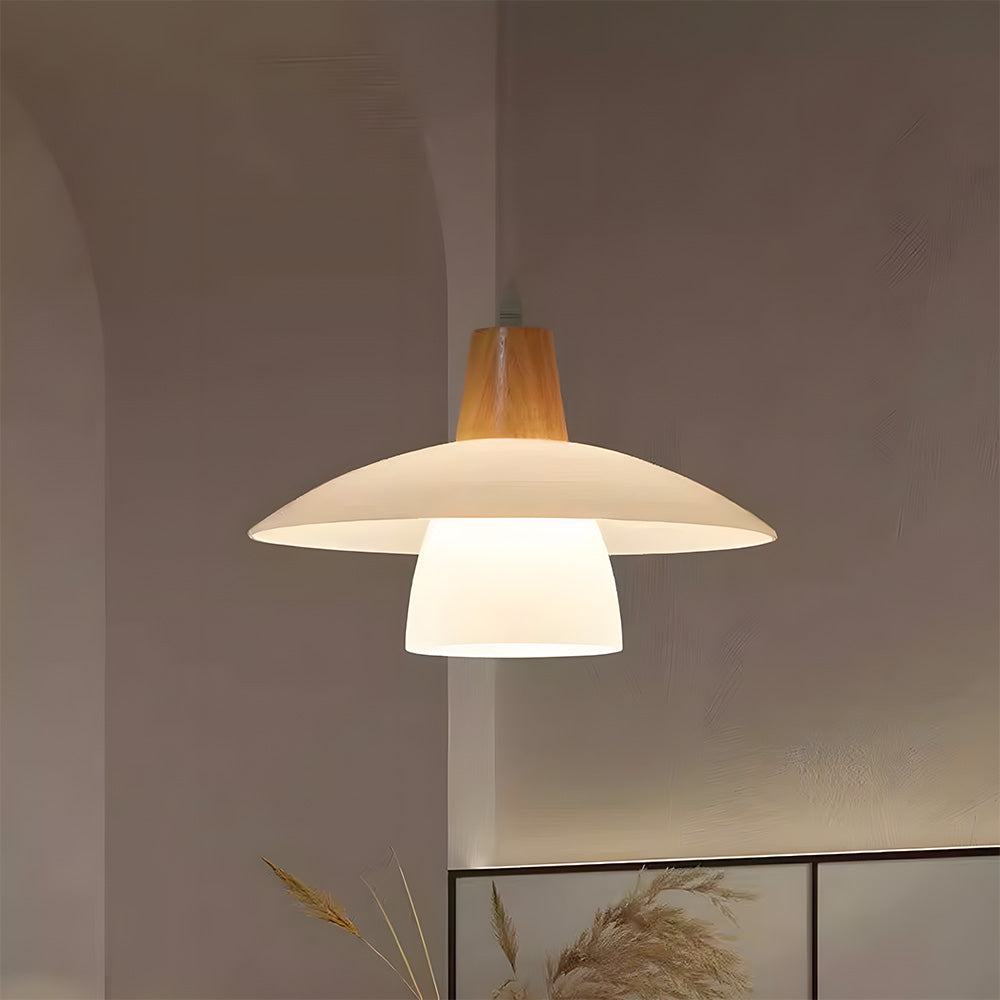 Lámpara Colgante Moderna de Vidrio Blanco para Techo, Diseño Contemporáneo Ideal para Dormitorios y Salas de Estar 6