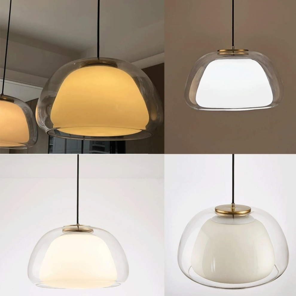 Lámpara Colgante Moderna de Vidrio Lechoso – Diseño Elegante para Iluminación Ambiental 8