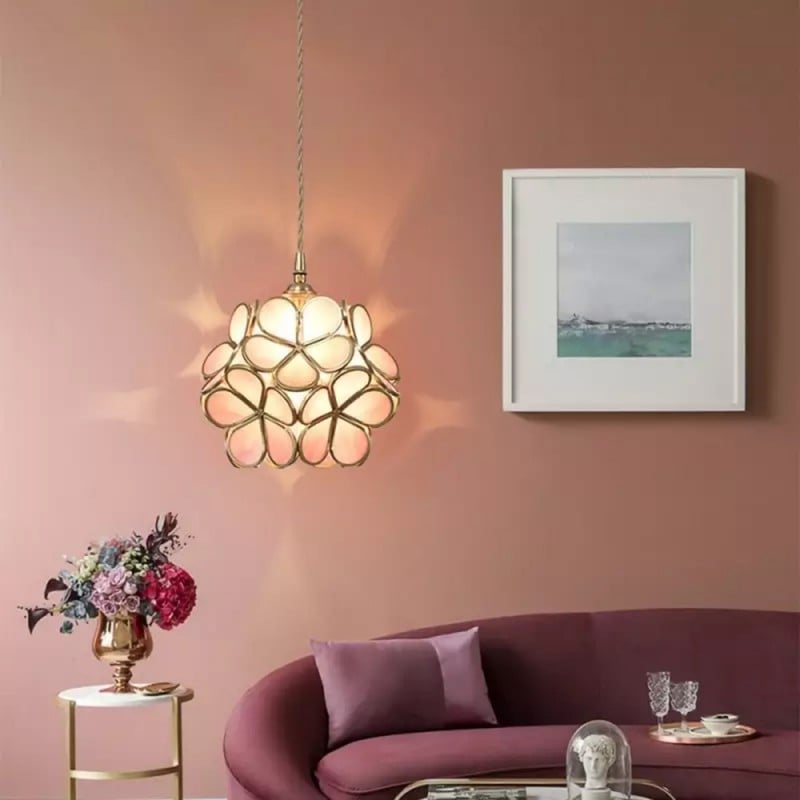 Lámpara Colgante Moderna en Forma de Flor de Acrílico y Metal – Lámpara de Techo para Iluminación Acogedora 4