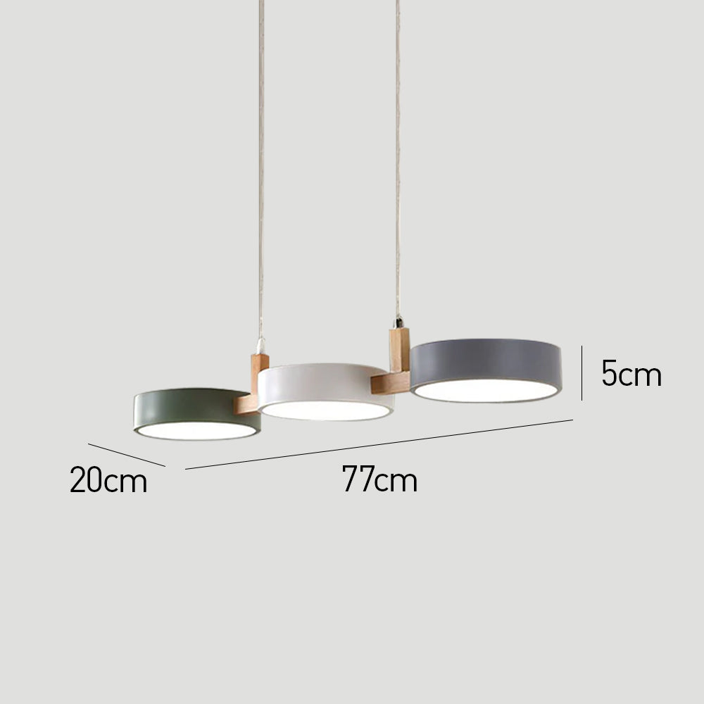Lámpara Colgante Nórdica de Metal Cilíndrica con Múltiples Fuentes de Luz 3