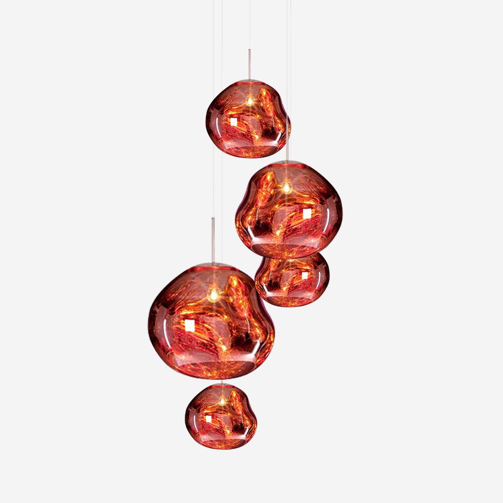 Lámpara Colgante Redonda Lava con Acabado Metálico y Efecto Espejo - Lámparas de Techo Modernas para Decoración Elegante 1
