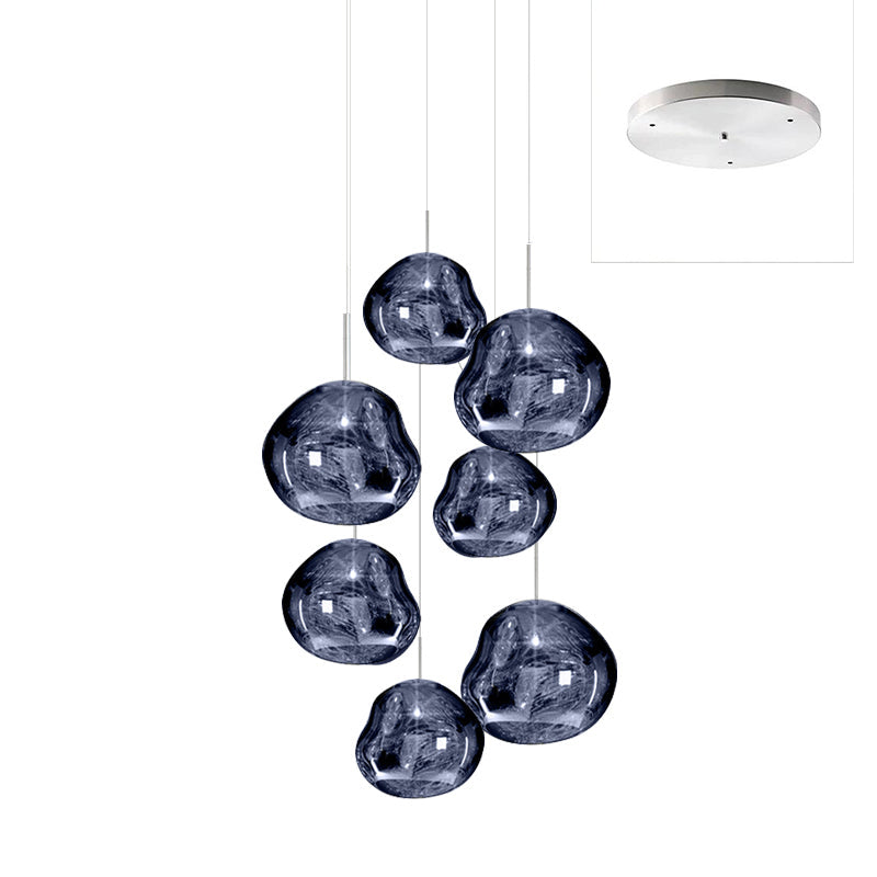 Lámpara Colgante Redonda Lava con Acabado Metálico y Efecto Espejo - Lámparas de Techo Modernas para Decoración Elegante 10