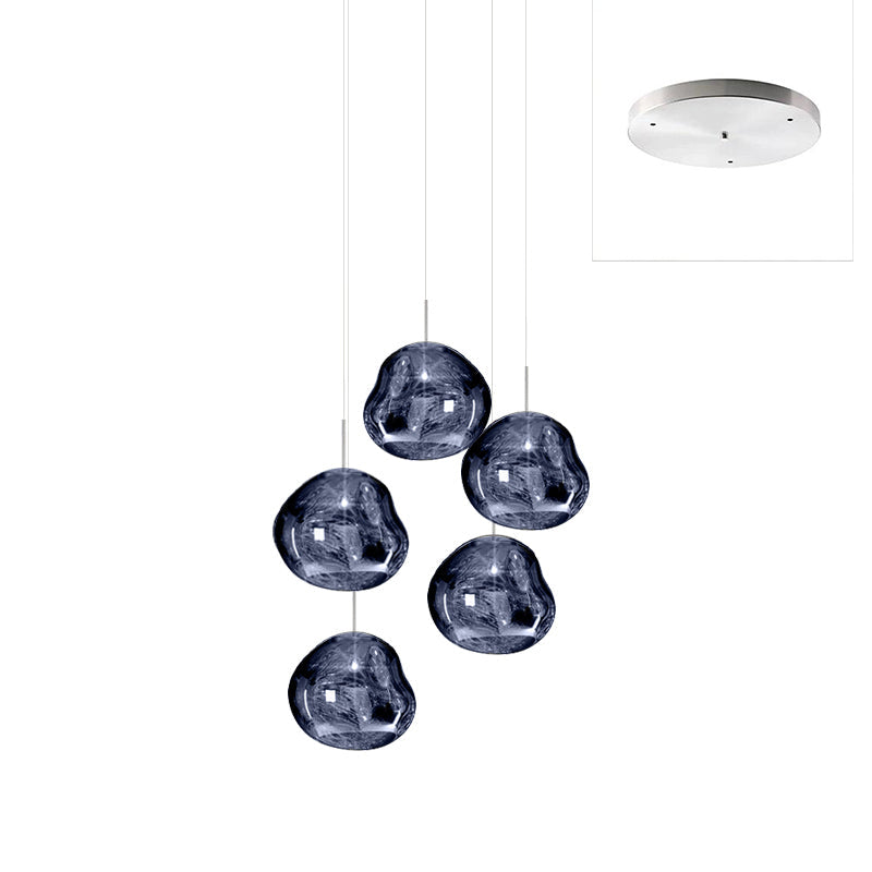 Lámpara Colgante Redonda Lava con Acabado Metálico y Efecto Espejo - Lámparas de Techo Modernas para Decoración Elegante 12
