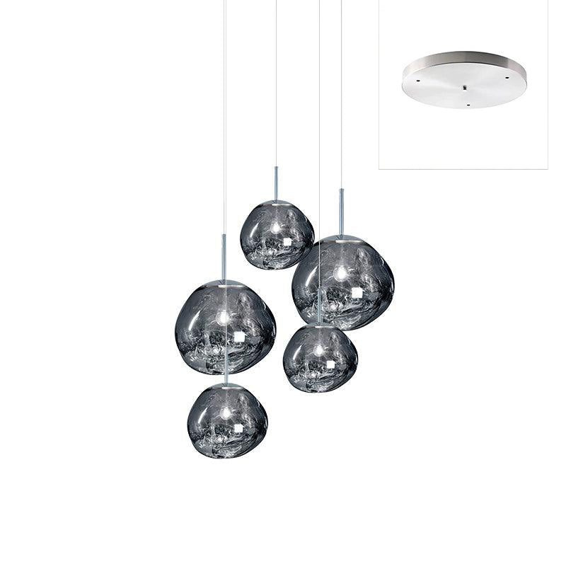Lámpara Colgante Redonda Lava con Acabado Metálico y Efecto Espejo - Lámparas de Techo Modernas para Decoración Elegante 16