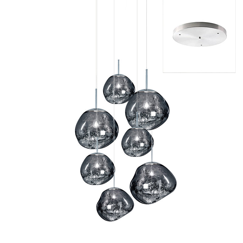 Lámpara Colgante Redonda Lava con Acabado Metálico y Efecto Espejo - Lámparas de Techo Modernas para Decoración Elegante 20