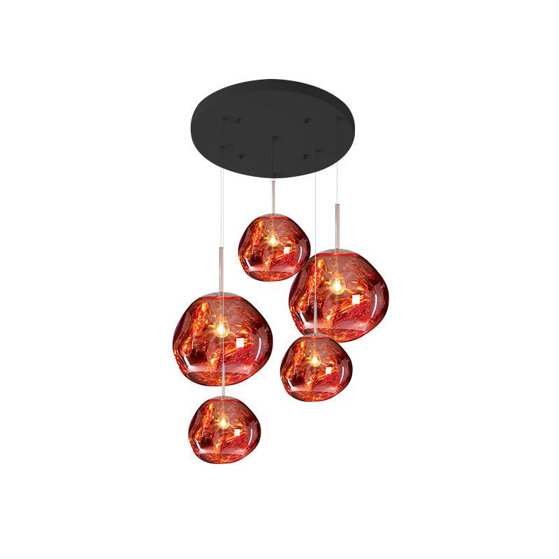 Lámpara Colgante Redonda Lava con Acabado Metálico y Efecto Espejo - Lámparas de Techo Modernas para Decoración Elegante 23