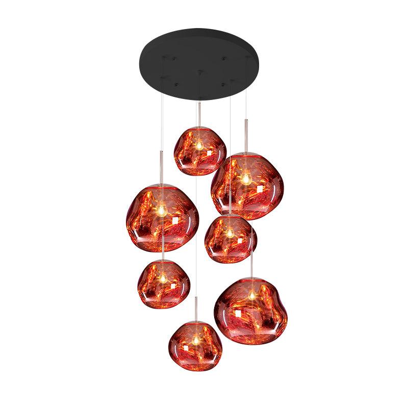 Lámpara Colgante Redonda Lava con Acabado Metálico y Efecto Espejo - Lámparas de Techo Modernas para Decoración Elegante 26