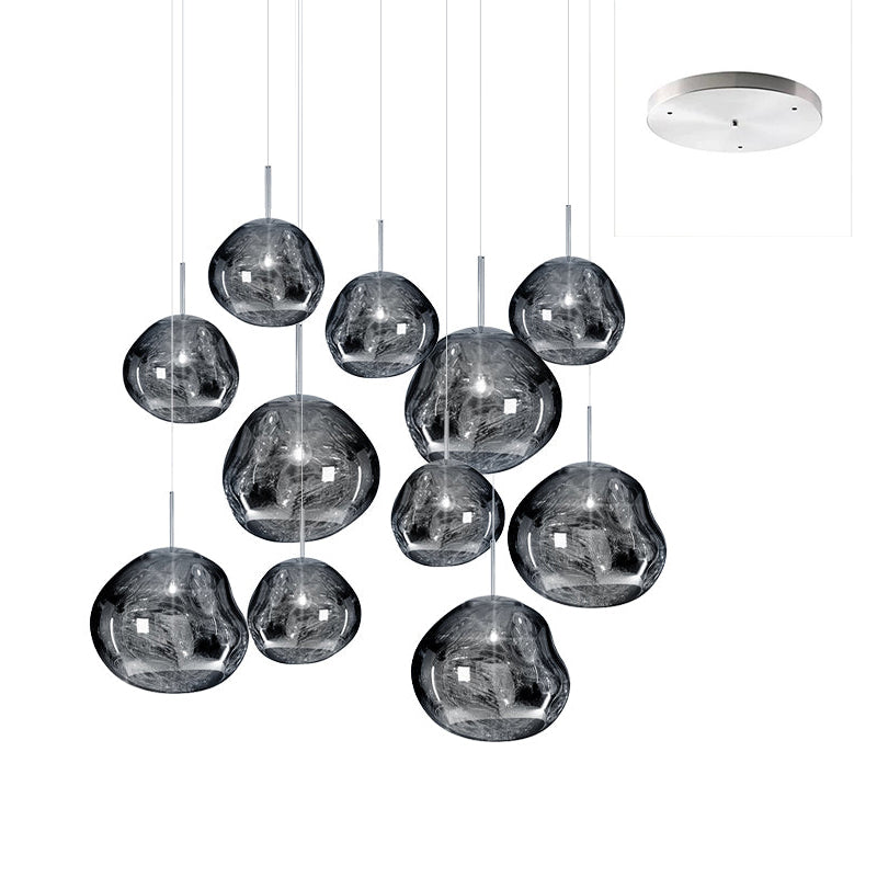 Lámpara Colgante Redonda Lava con Acabado Metálico y Efecto Espejo - Lámparas de Techo Modernas para Decoración Elegante 9