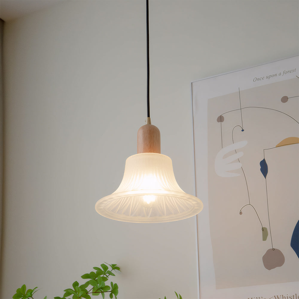 Lámpara Colgante Retro de Vidrio para Dormitorio y Sala de Estar – Diseño Acogedor y Pantalla Cálida, Longitud de Cable 150 cm 2