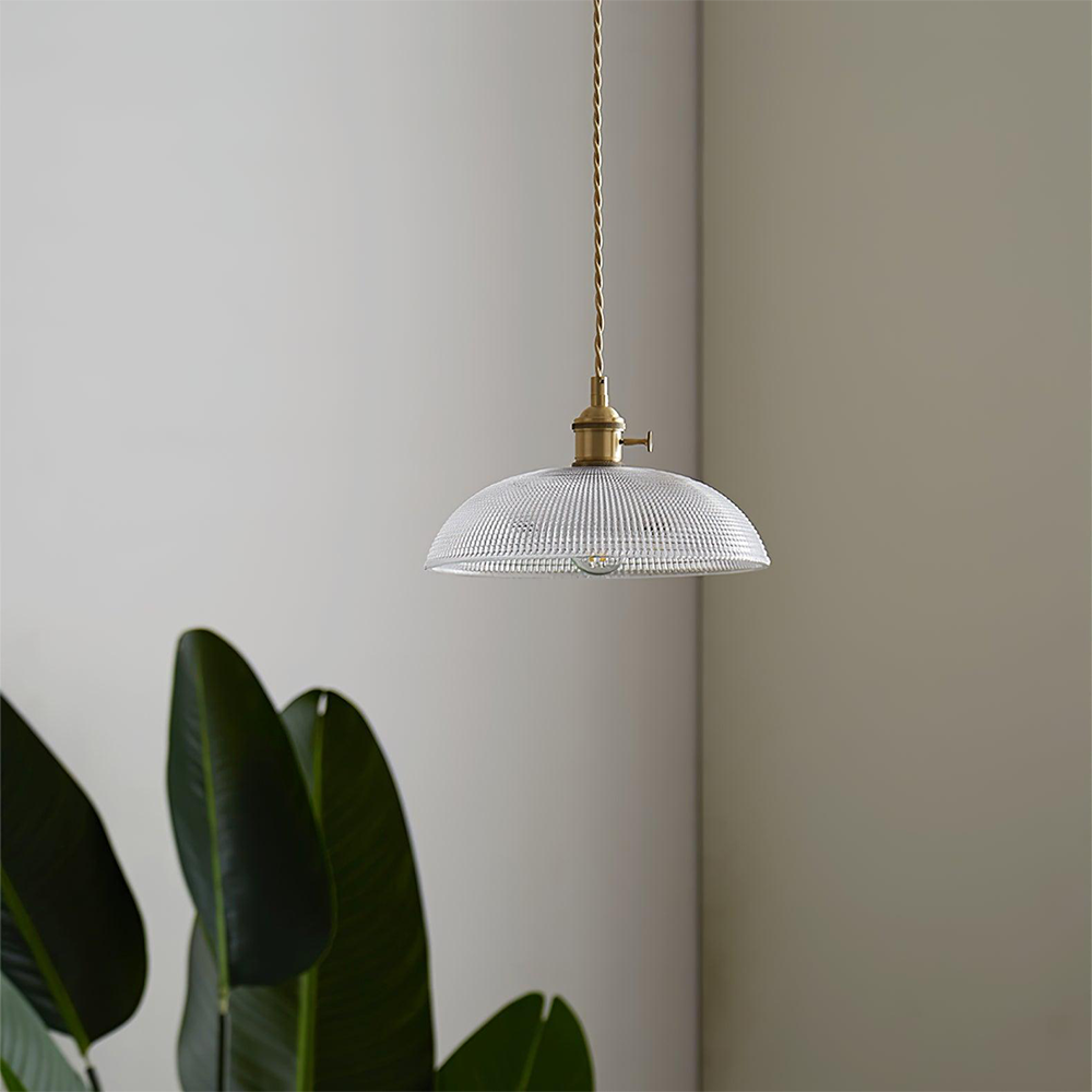 Lámpara Colgante Vintage de Vidrio Estriado para Techo – Iluminación Elegante para Cocina y Comedor 2