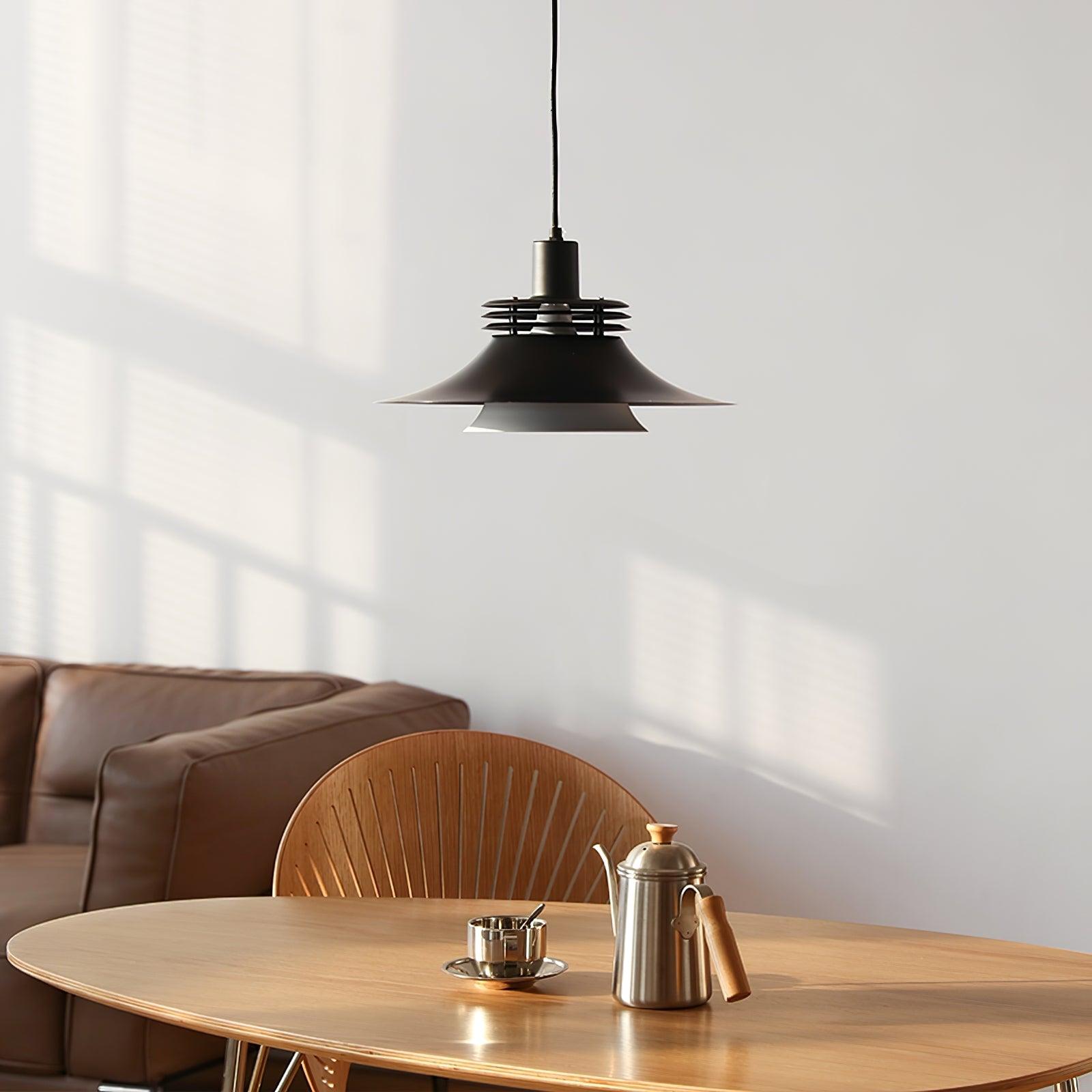 Lámpara Colgante de Arte Moderna en Aluminio Negro – Diseño Elegante y Sofisticado 3