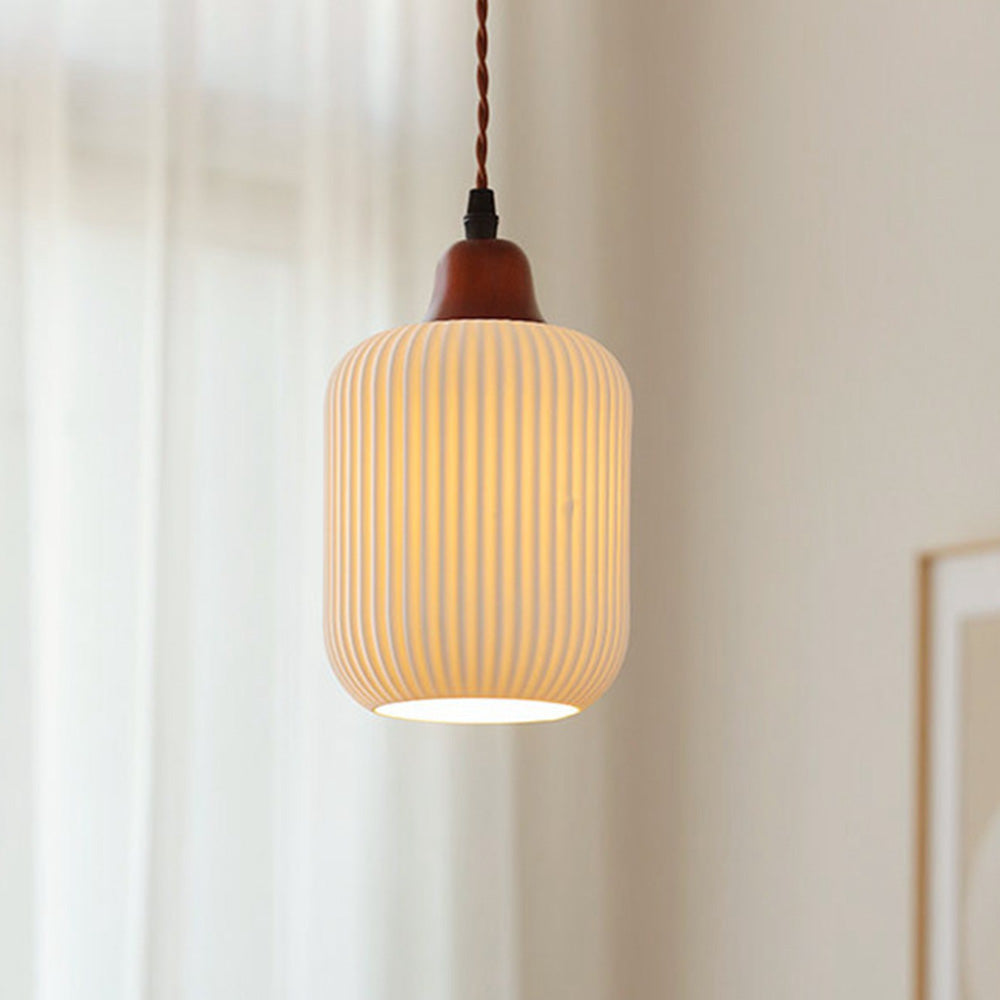 Lámpara Colgante de Cerámica Blanca Vintage para Comedor y Sala de Estar 0