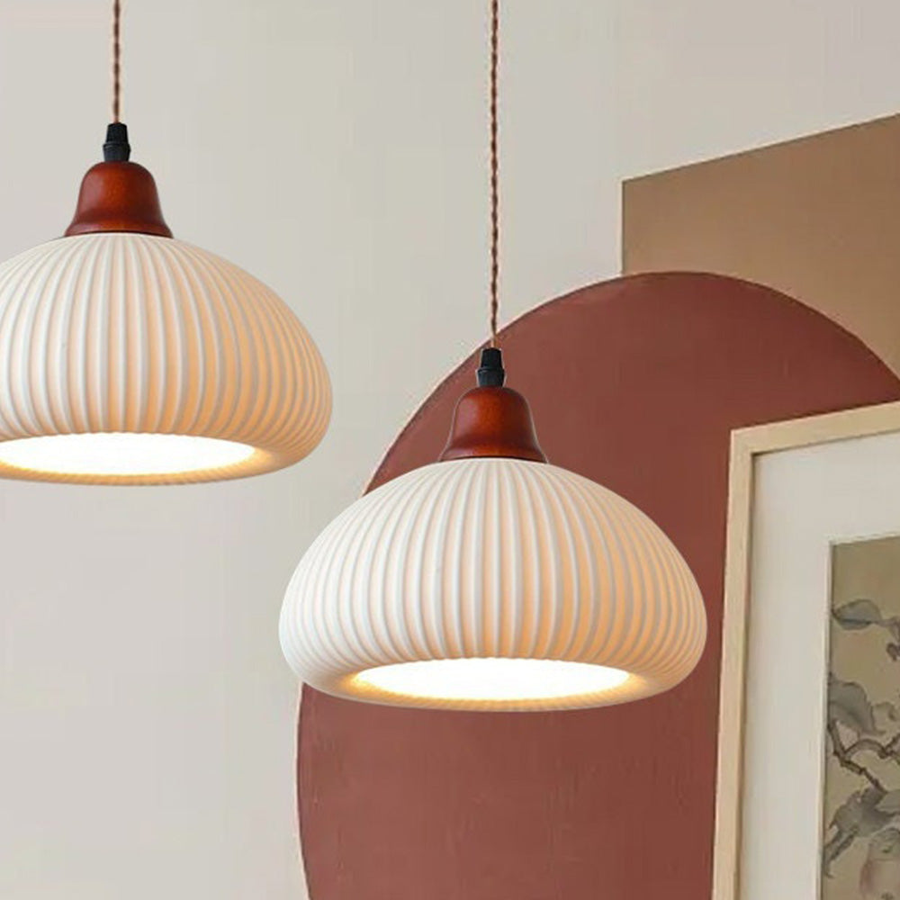 Lámpara Colgante de Cerámica Blanca Vintage para Comedor y Sala de Estar 4