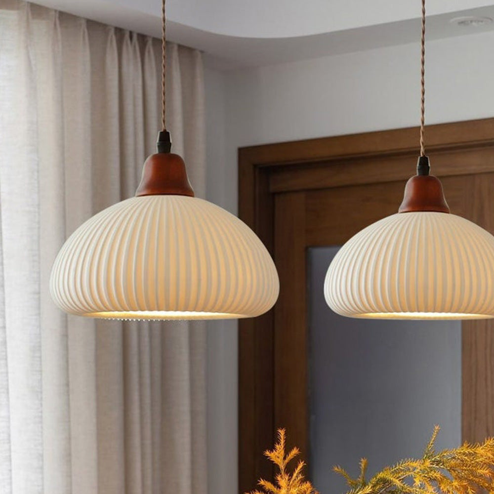 Lámpara Colgante de Cerámica Blanca Vintage para Comedor y Sala de Estar 5