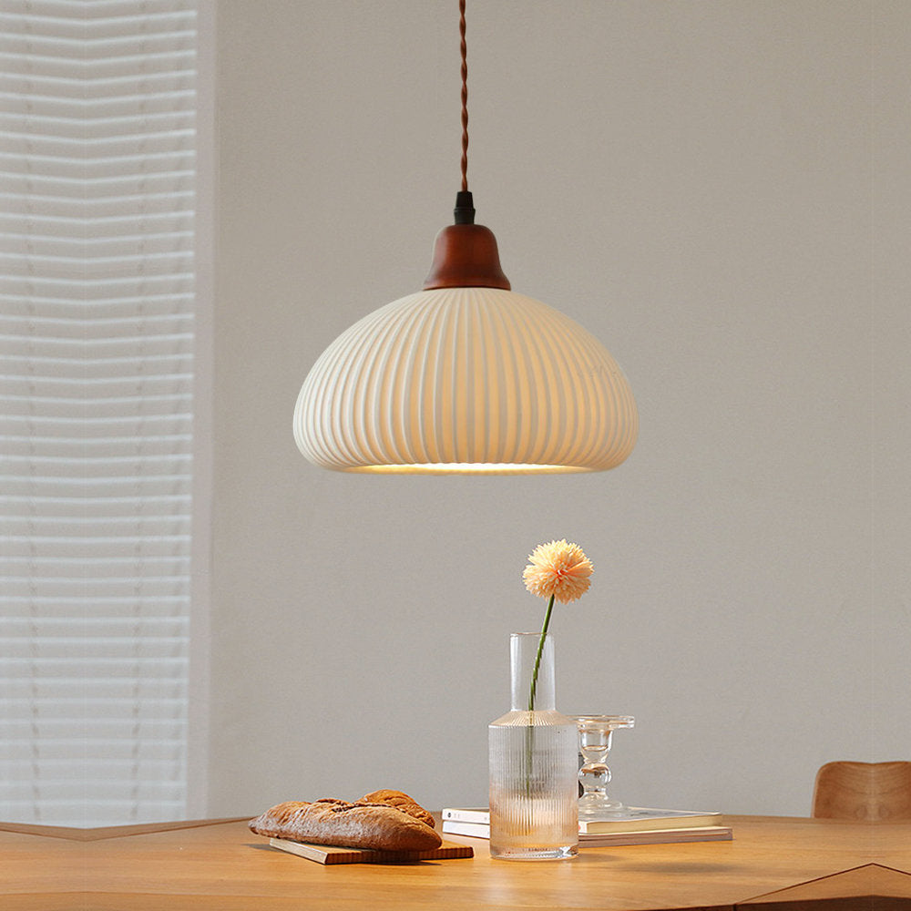 Lámpara Colgante de Cerámica Blanca Vintage para Comedor y Sala de Estar 7