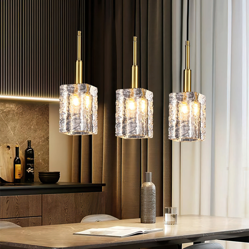 Lámpara Colgante de Cristal Moderna para Techo - Iluminación Elegante y Ajustable para Sala de Estar y Comedor 7